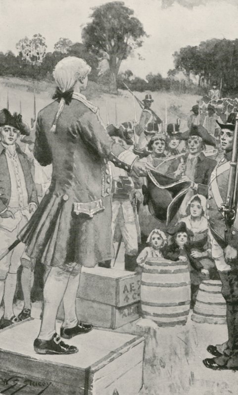Governor Phillip Addressing the First Australian Settlers upon Landing at Sydney Cove by W.S. Stacey