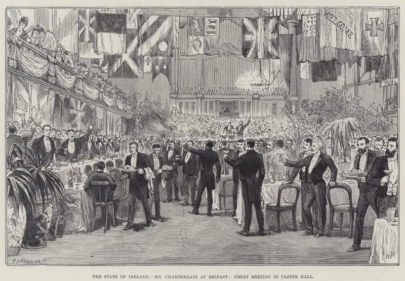 The State of Ireland, Mr Chamberlain at Belfast, Great Meeting in Ulster Hall by Walter Paget