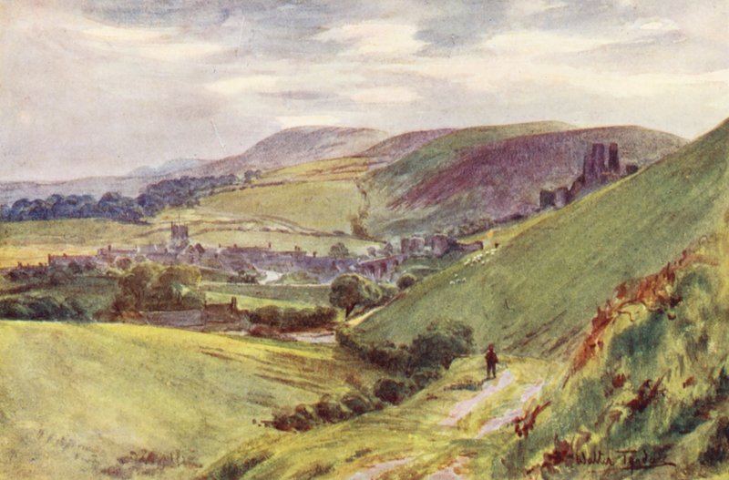 Wessex: Corfe Castle from Nine Barrow Down by Walter Frederick Roofe Tyndale