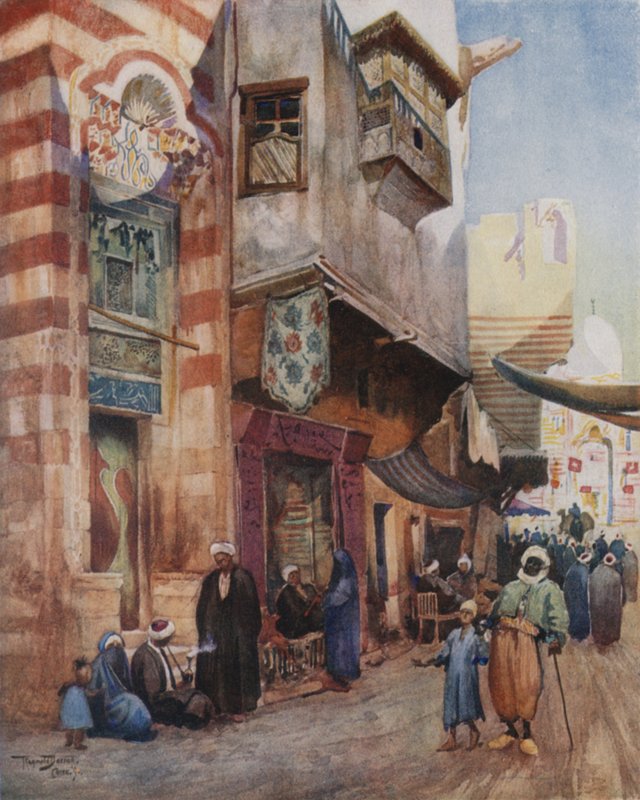 A Street Scene in Cairo by Walter Spencer-Stanhope Tyrwhitt