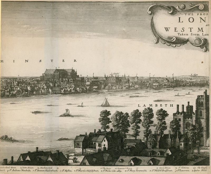 The Prospect of London and Westminster Taken from Lambeth by Wenceslaus Hollar