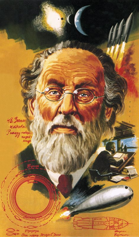 Men and Machines: The Rocket Man: Konstantin Tsiolkovsky by Wilf (20th century) Hardy