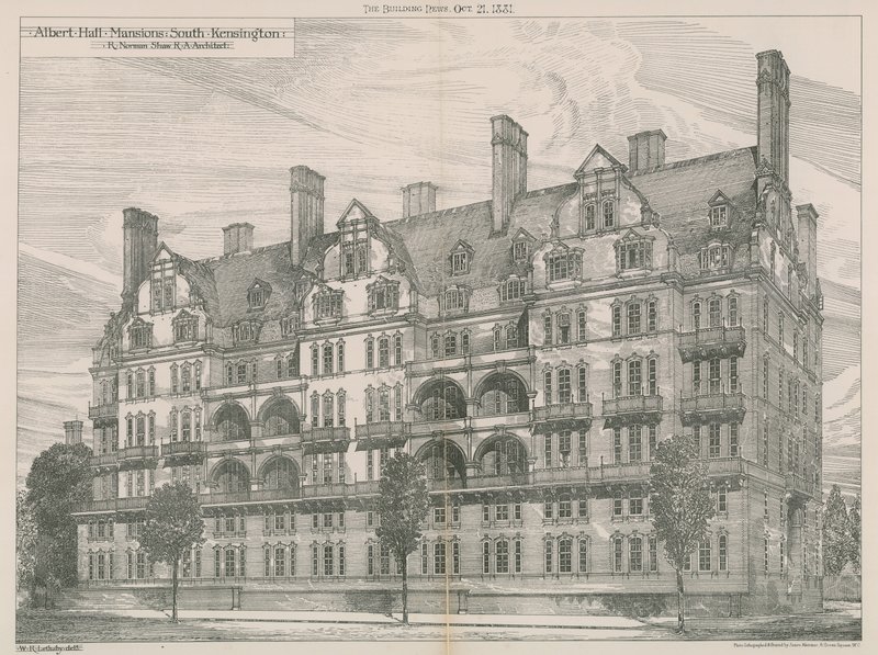 Albert Hall Mansions, South Kensington, London by Willam Richard Lethaby