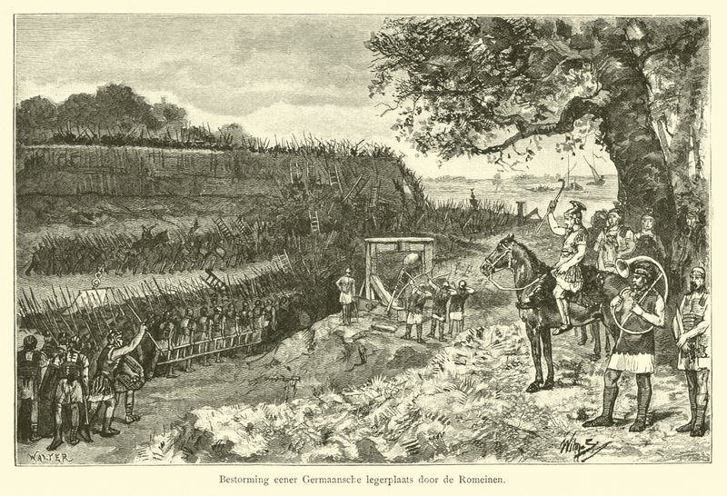 Attack on a Germanic Encampment by the Romans by Willem II Steelink