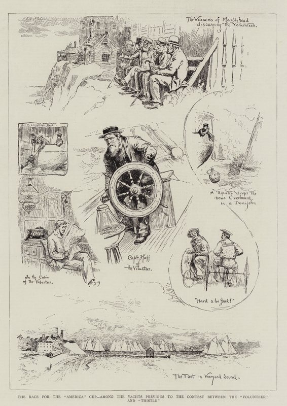 The Race for the America Cup, Among the Yachts Previous to the Contest Between the Volunteer and Thistle by William Allen Rogers