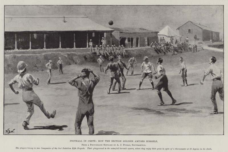 Football in Crete, how the British Soldier amuses himself by William Barnes Wollen