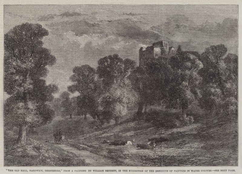 The Old Hall, Hardwick, Derbyshire, in the Exhibition of the Institute of Painters in Water Colours by William James Bennett