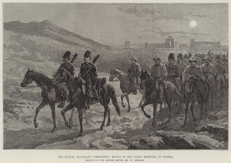 The Afghan Boundary Commission, March in the Early Morning, in Persia by William Crimea Simpson