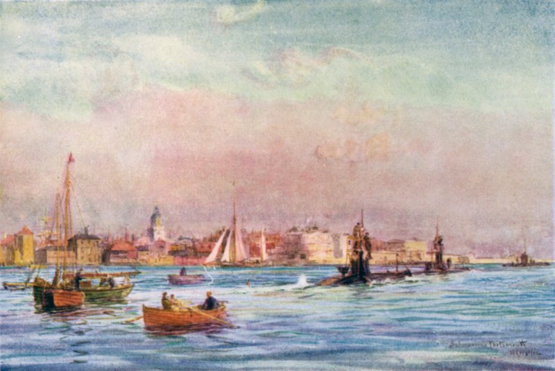 Submarines Leaving Portsmouth Harbour by William Lionel Wyllie