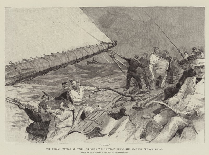 The German Emperor at Cowes, on Board the Meteor During the Race for the Queen