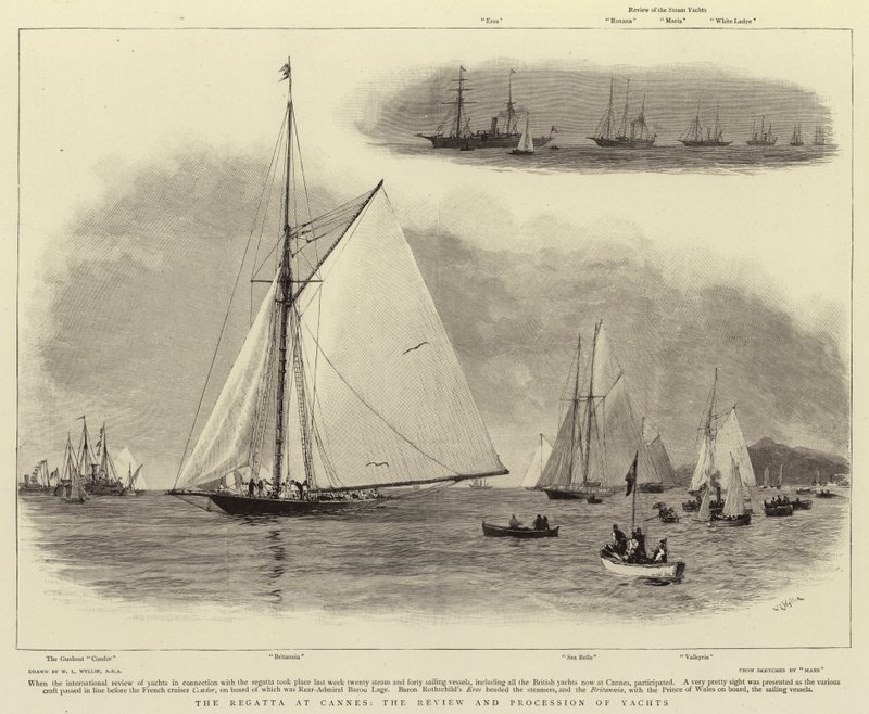 The Regatta at Cannes, the Review and Procession of Yachts by William Lionel Wyllie
