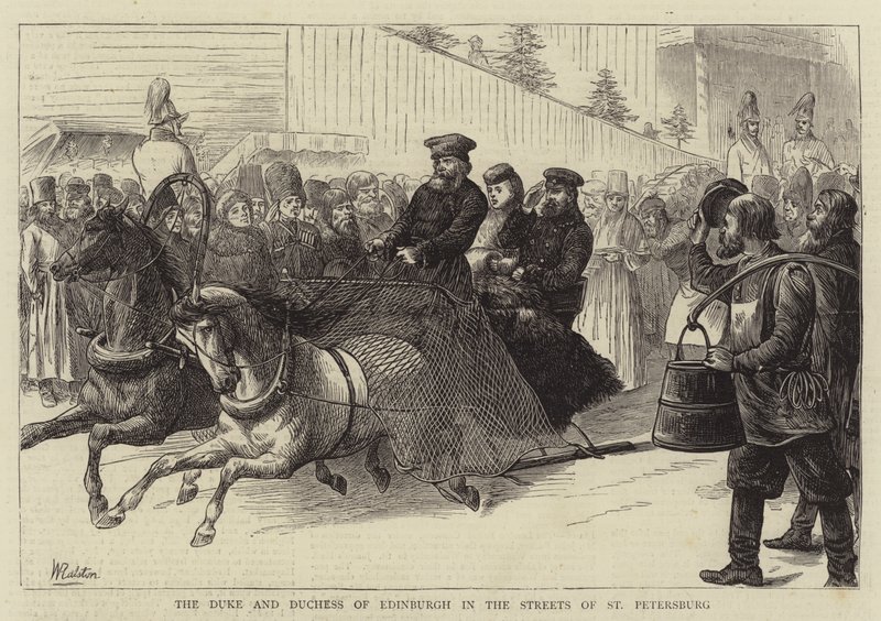 The Duke and Duchess of Edinburgh in the Streets of St Petersburg by William Ralston