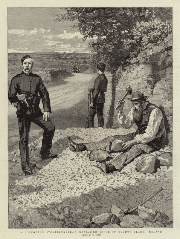 A Boycotted Stonebreaker, a Road-Side Scene in County Clare, Ireland by William Small