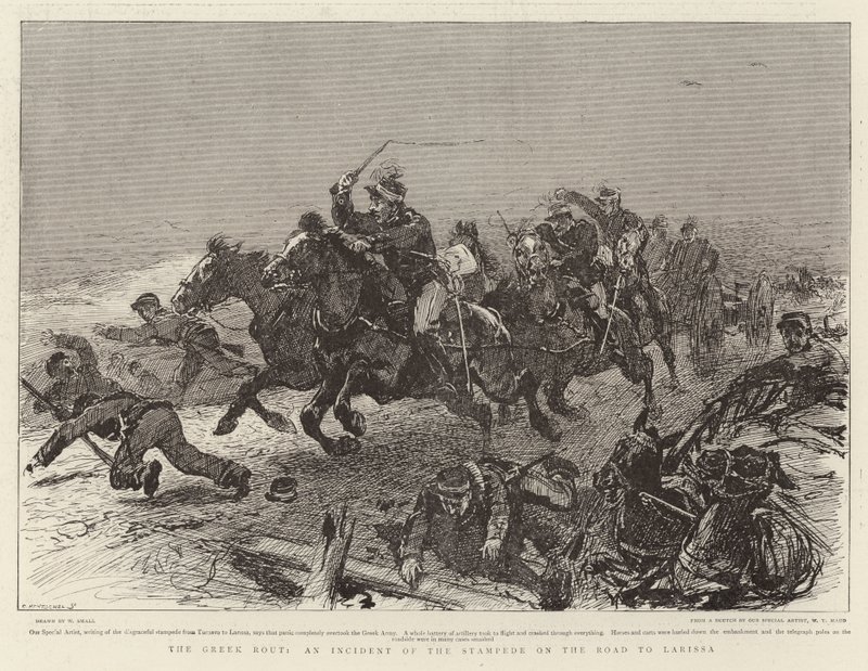 The Greek Rout, an Incident of the Stampede on the Road to Larissa by William Small