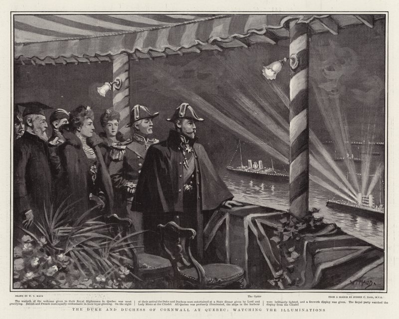 The Duke and Duchess of Cornwall at Quebec, watching the Illuminations by William T. Maud