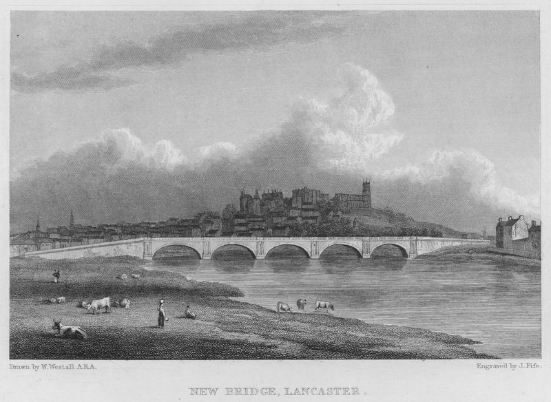 New Bridge, Lancaster by William (after) Westall
