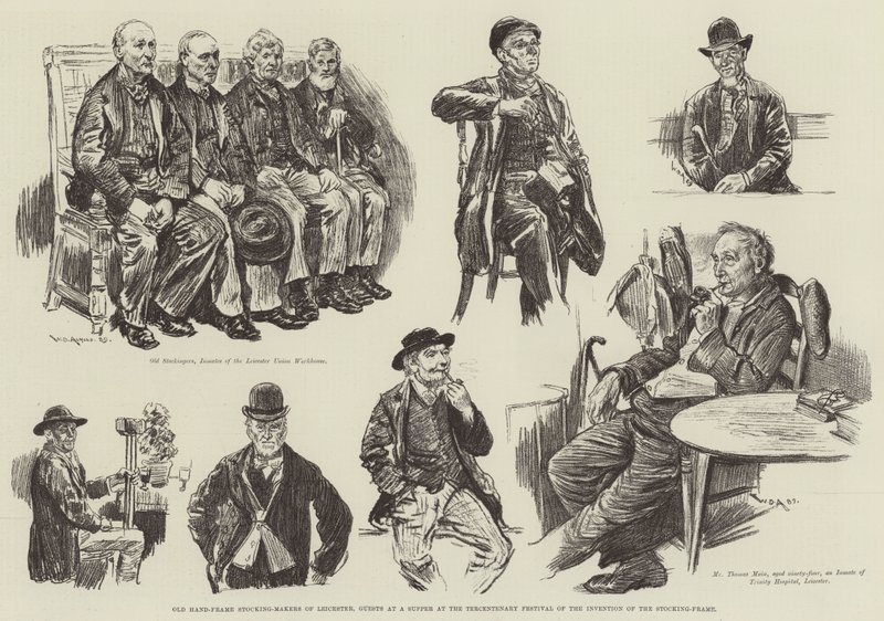 Old Hand-Frame Stocking-Makers of Leicester, Guests at a Supper at the Tercentenary Festival of the Invention of the Stocking-Frame by William Douglas Almond