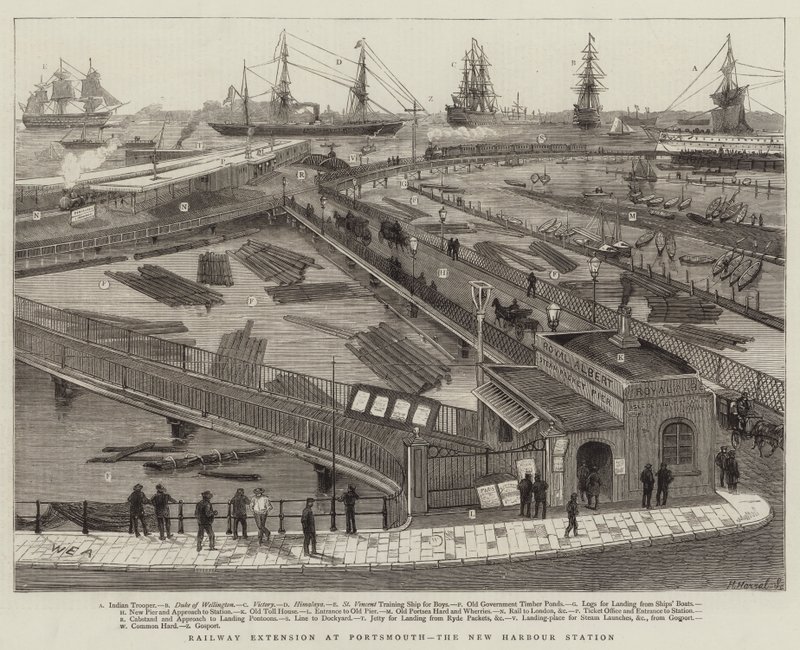 Railway Extension at Portsmouth, the New Harbour Station by William Edward Atkins