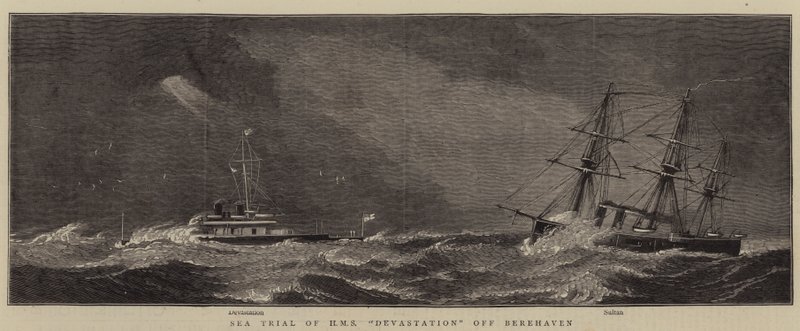 Sea Trial of HMS Devastation off Berehaven by William Edward Atkins