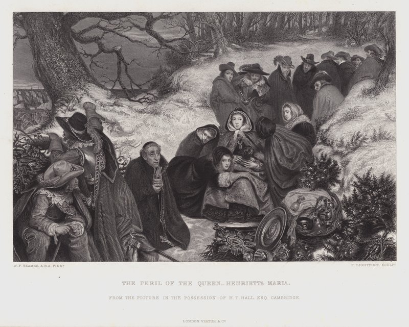 The Peril of Queen Henrietta Maria (engraving) by William Frederick Yeames