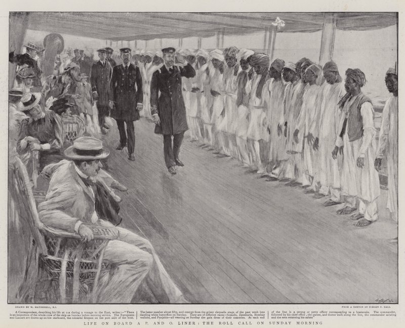 Life on Board a P and O Liner, the Roll Call on Sunday Morning by William Hatherell