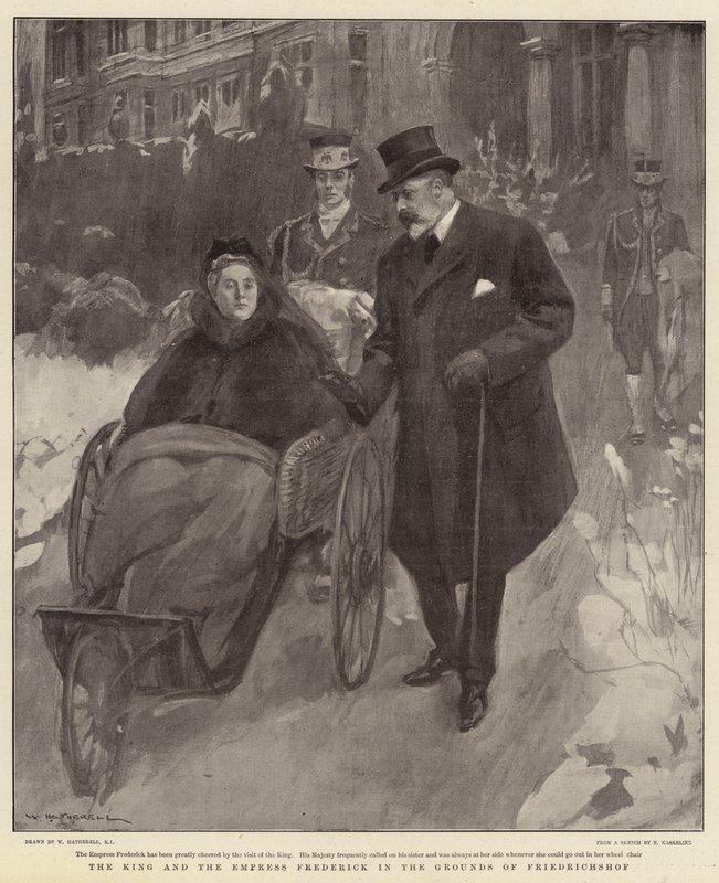 The King and the Empress Frederick in the Grounds of Friedrichshof by William Hatherell