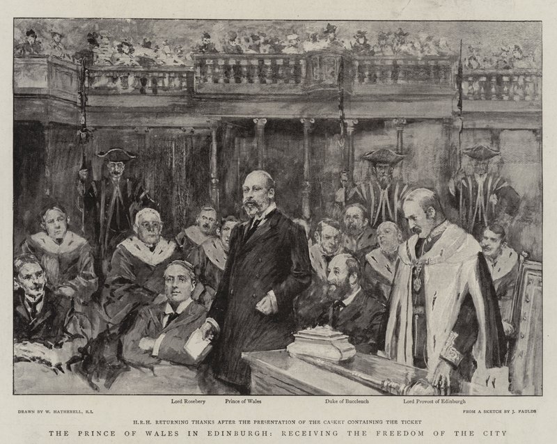 The Prince of Wales in Edinburgh, Receiving the Freedom of the City by William Hatherell