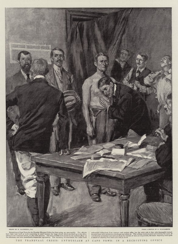 The Transvaal Crisis, Enthusiasm at Cape Town, in a Recruiting Office by William Hatherell