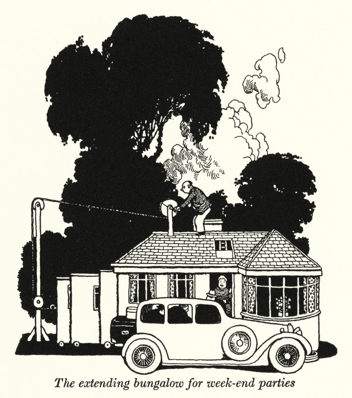 An Extending Bungalow for Week-End Parties by William Heath Robinson