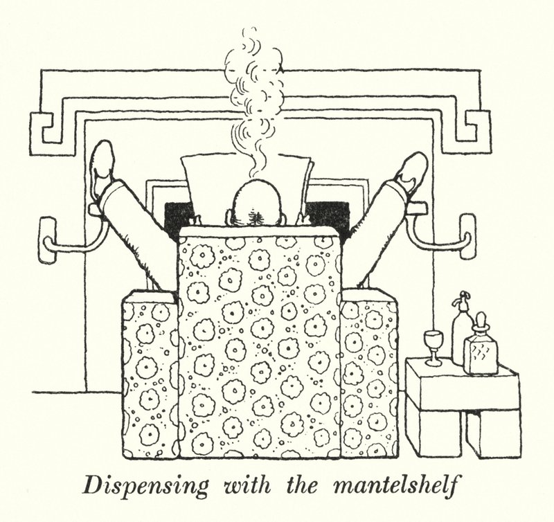 Dispensing with the Mantelshelf by William Heath Robinson