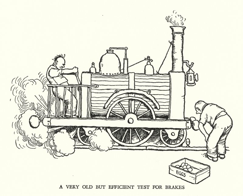 Illustration for Railway Ribaldry by W Heath Robinson by William Heath Robinson