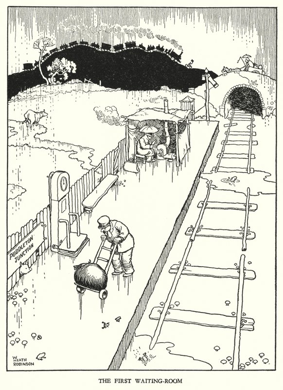 Illustration for Railway Ribaldry by W Heath Robinson by William Heath Robinson