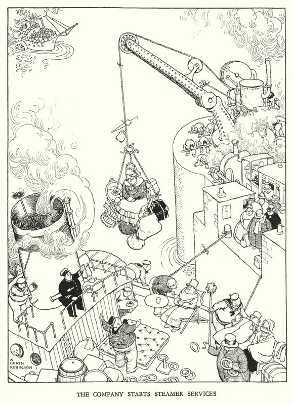 Illustration for Railway Ribaldry by W Heath Robinson by William Heath Robinson