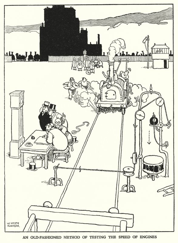 Illustration for Railway Ribaldry by W Heath Robinson by William Heath Robinson