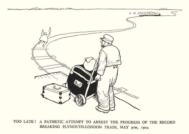 Illustration for Railway Ribaldry by W Heath Robinson by William Heath Robinson
