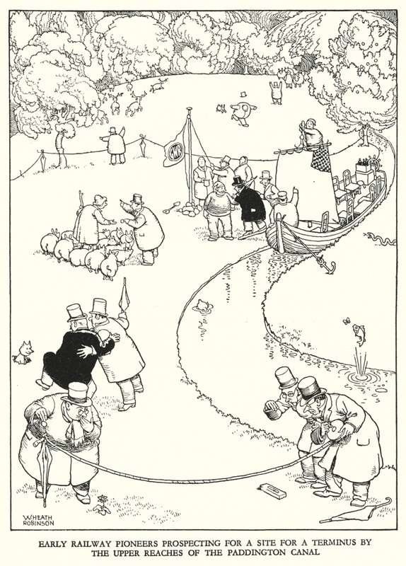 Illustration for Railway Ribaldry by W Heath Robinson by William Heath Robinson