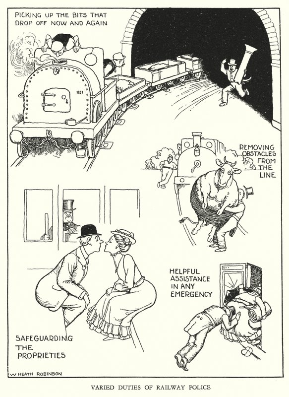 Illustration for Railway Ribaldry by William Heath Robinson