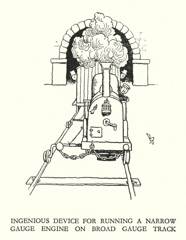 Illustration for Railway Ribaldry by W Heath Robinson by William Heath Robinson