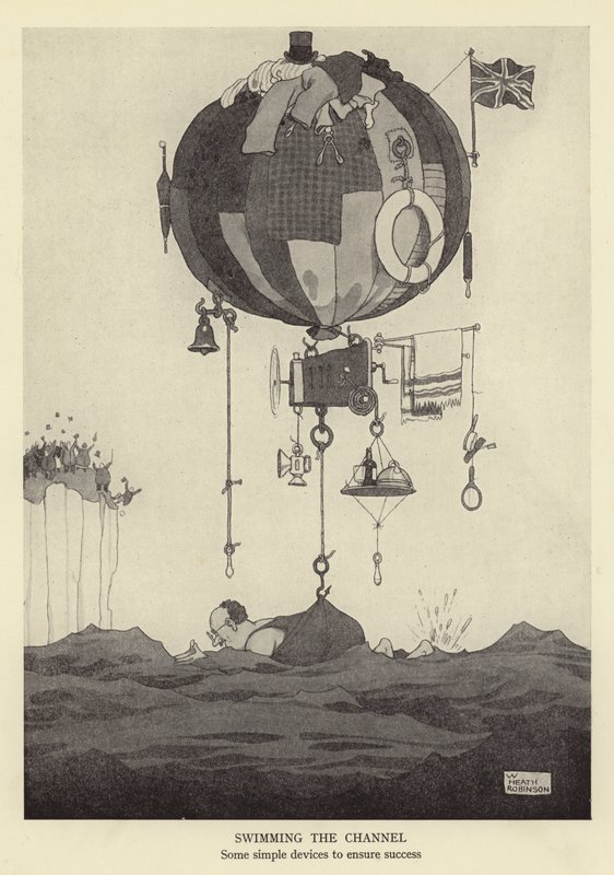 Swimming the channel, some simple devices to ensure success by William Heath Robinson
