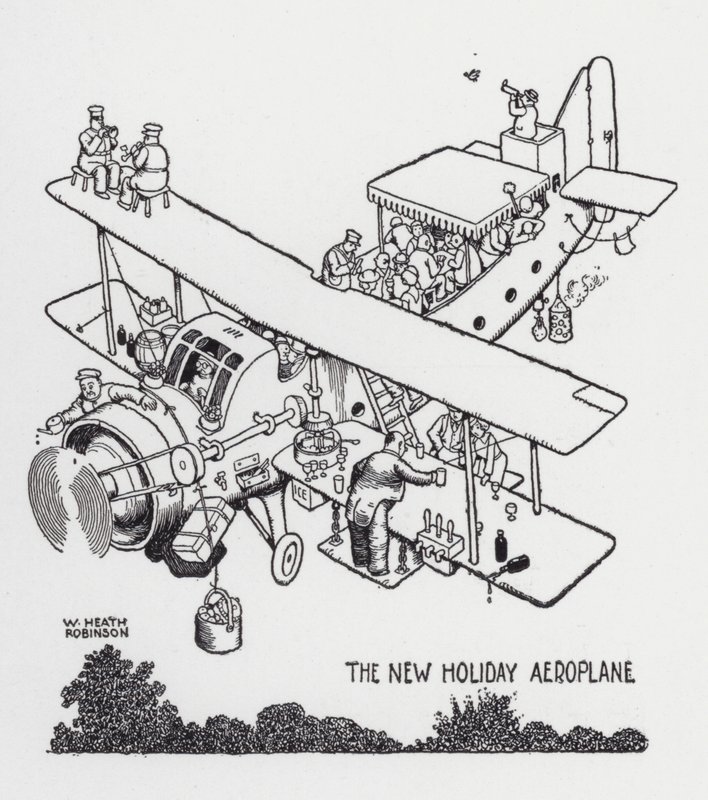 The New Holiday Aeroplane by William Heath Robinson