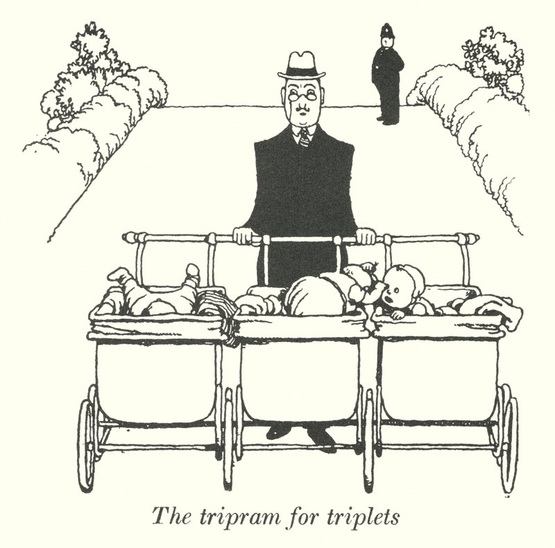 The tripram for triplets by William Heath Robinson