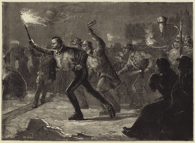 Skating on the Serpentine by Torchlight by William Heysham Overend