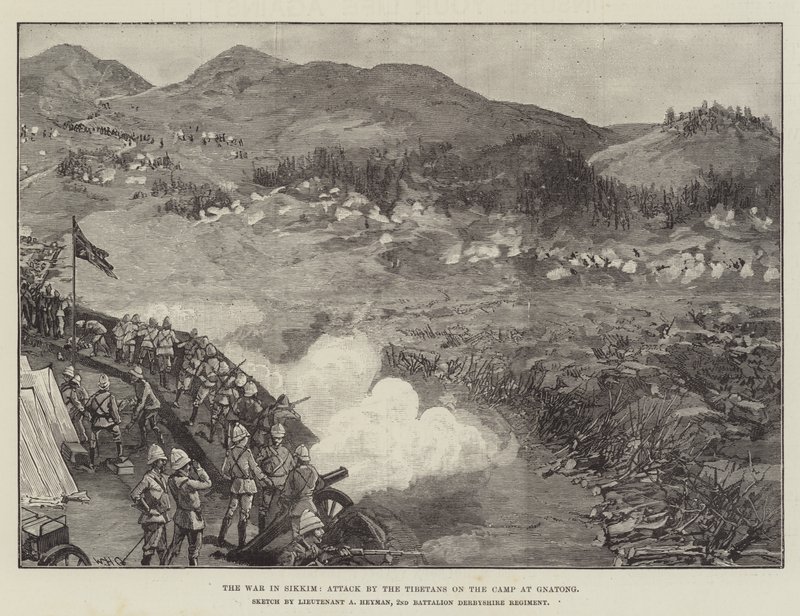 The War in Sikkim, Attack by the Tibetans on the Camp at Gnatong by William Heysham Overend