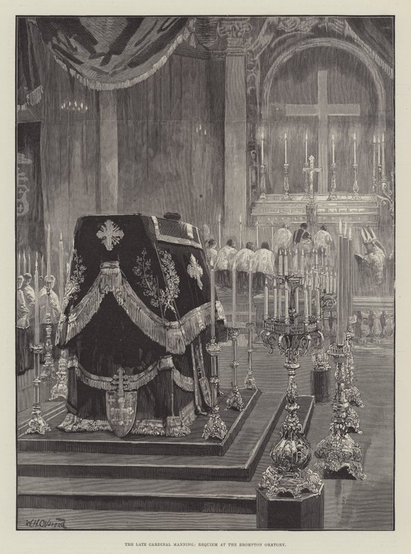 The Late Cardinal Manning, Requiem at the Brompton Oratory by William Heysham Overend