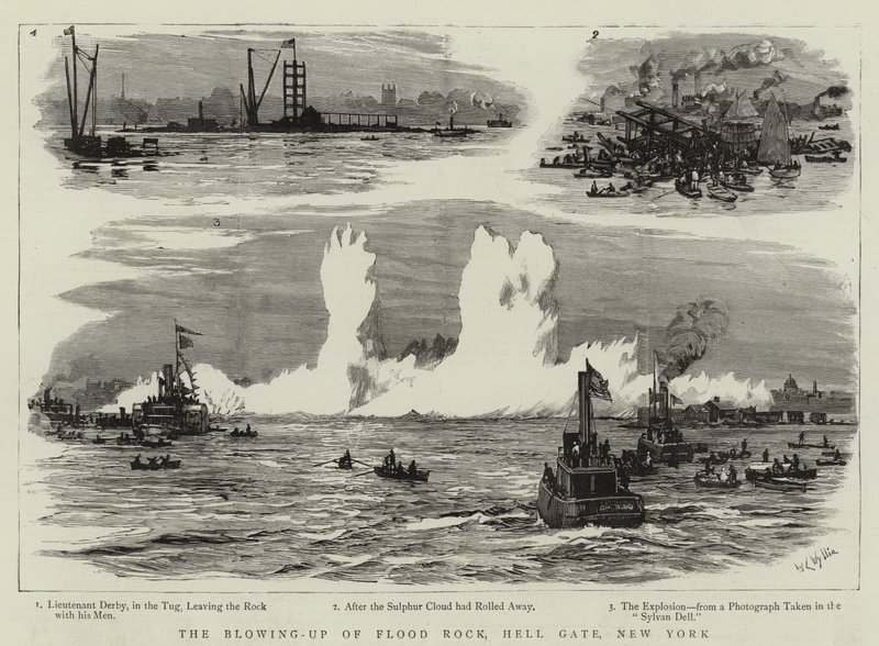 The Blowing-up of Flood Rock, Hell Gate, New York by William Lionel Wyllie