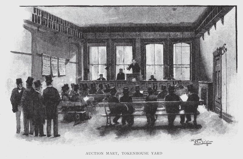 Auction Mart, Tokenhouse Yard by William Luker