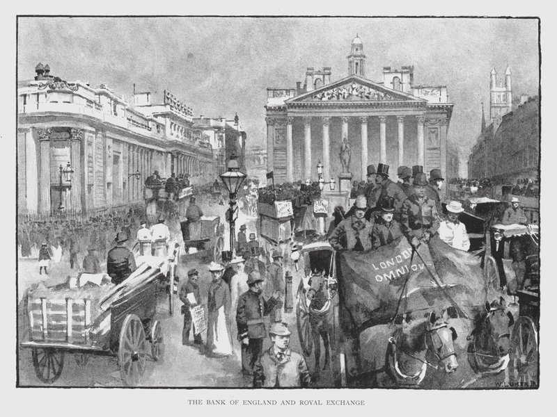 The Bank of England and Royal Exchange by William Luker