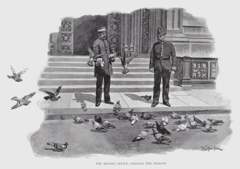 The Record Office, Feeding the Pigeons by William Luker