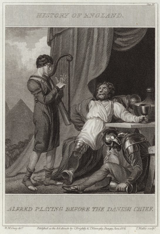 Alfred playing before the Danish Chief by William Marshall Craig