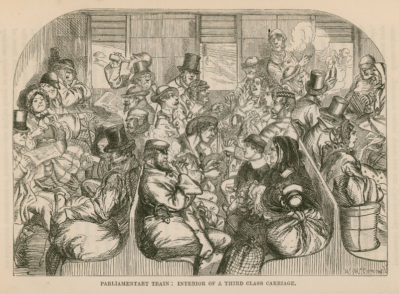 Parliamentary Train: Interior of the Third Class Carriage, from 
